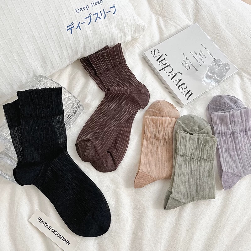 水晶透膚玻璃絲彈性襪