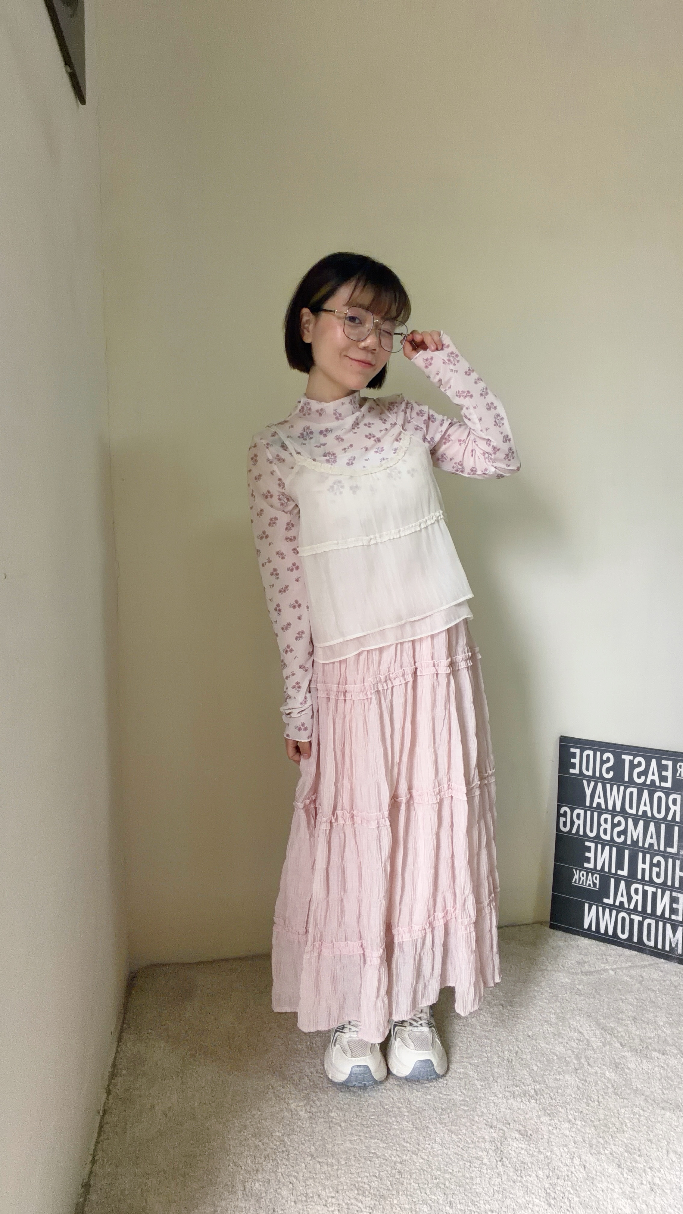 可愛到不行雙層透膚背心