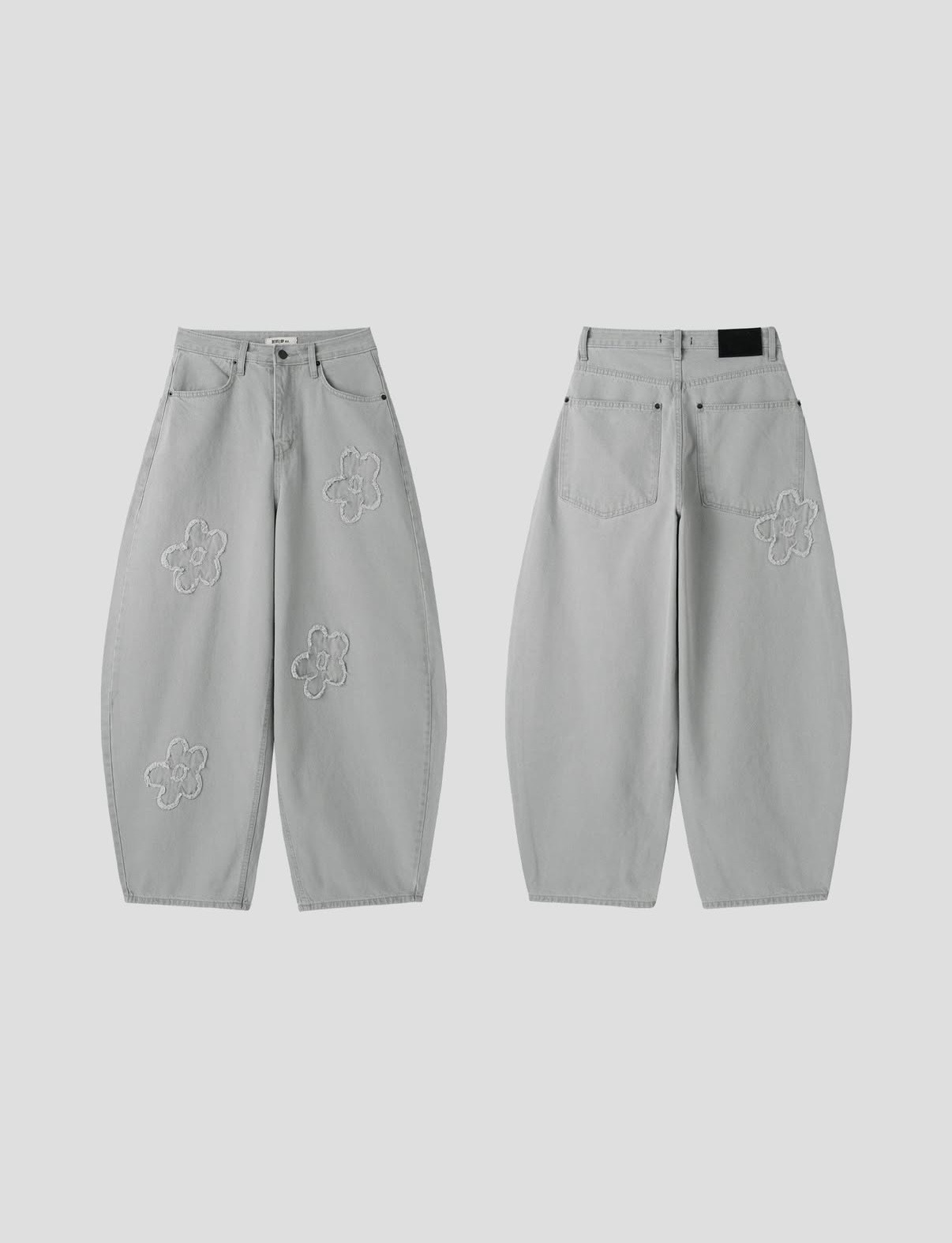 🩶灰色花花彎刀褲 ✿