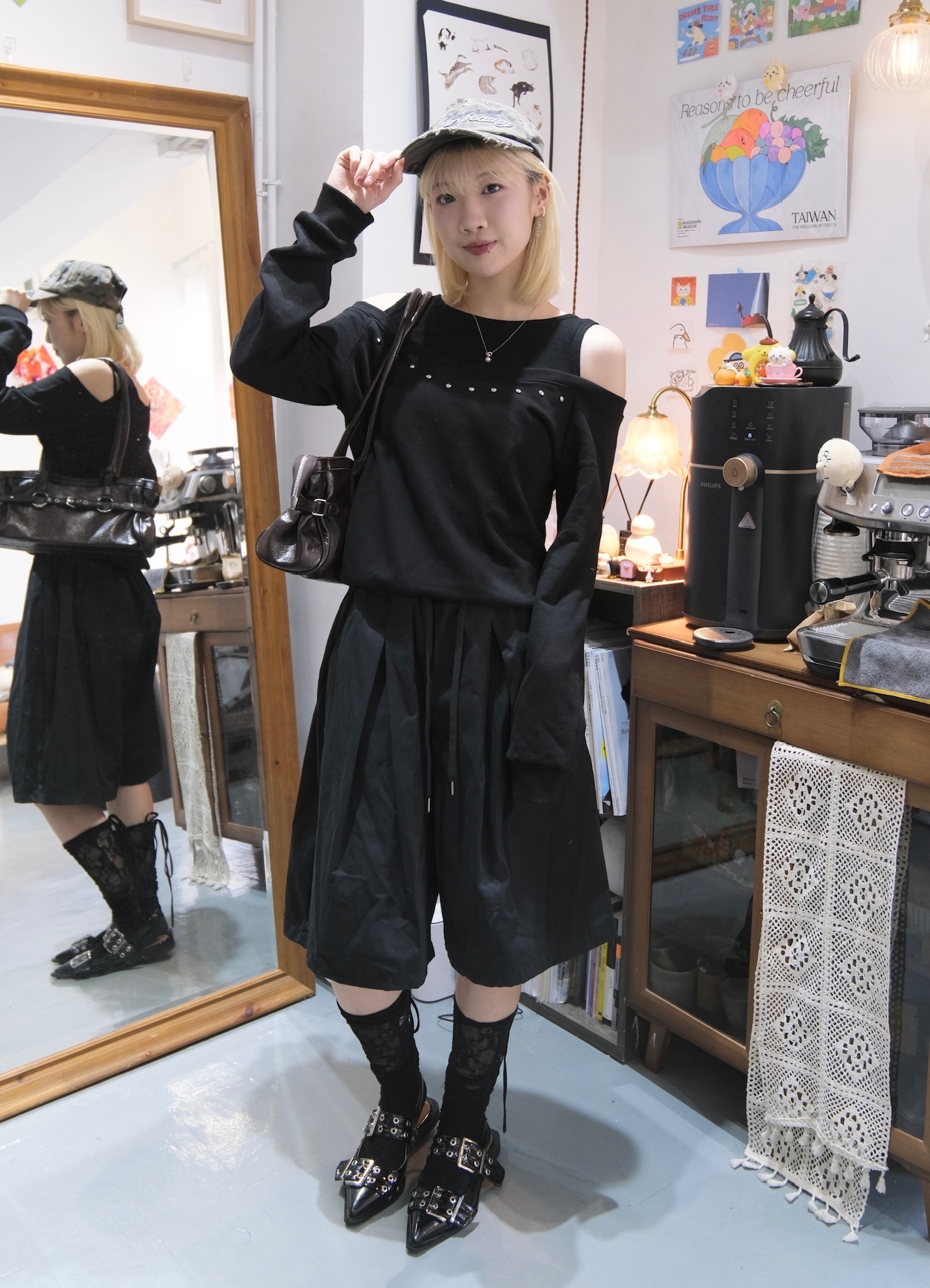 男生感中長闊褲