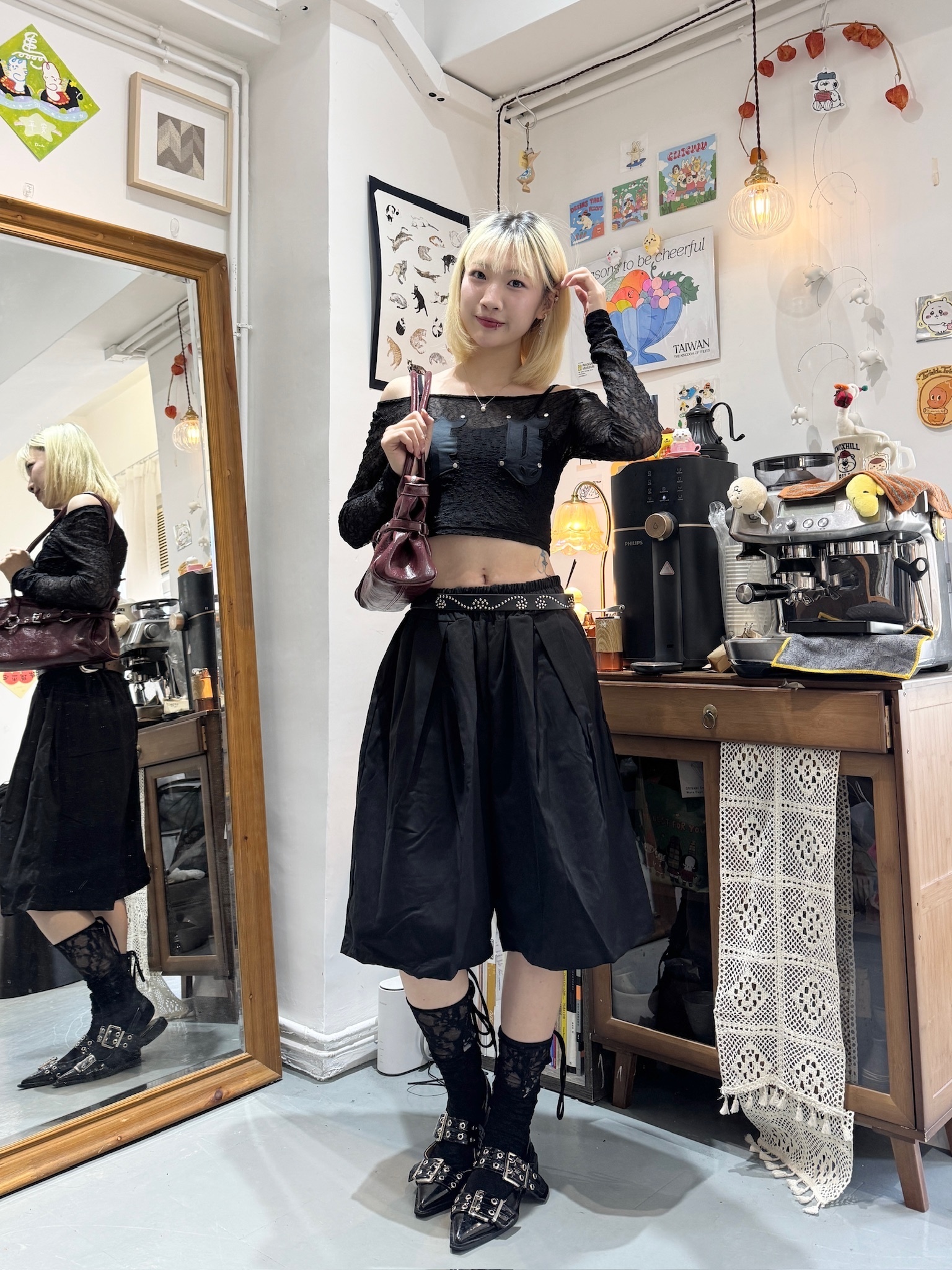 男生感中長闊褲