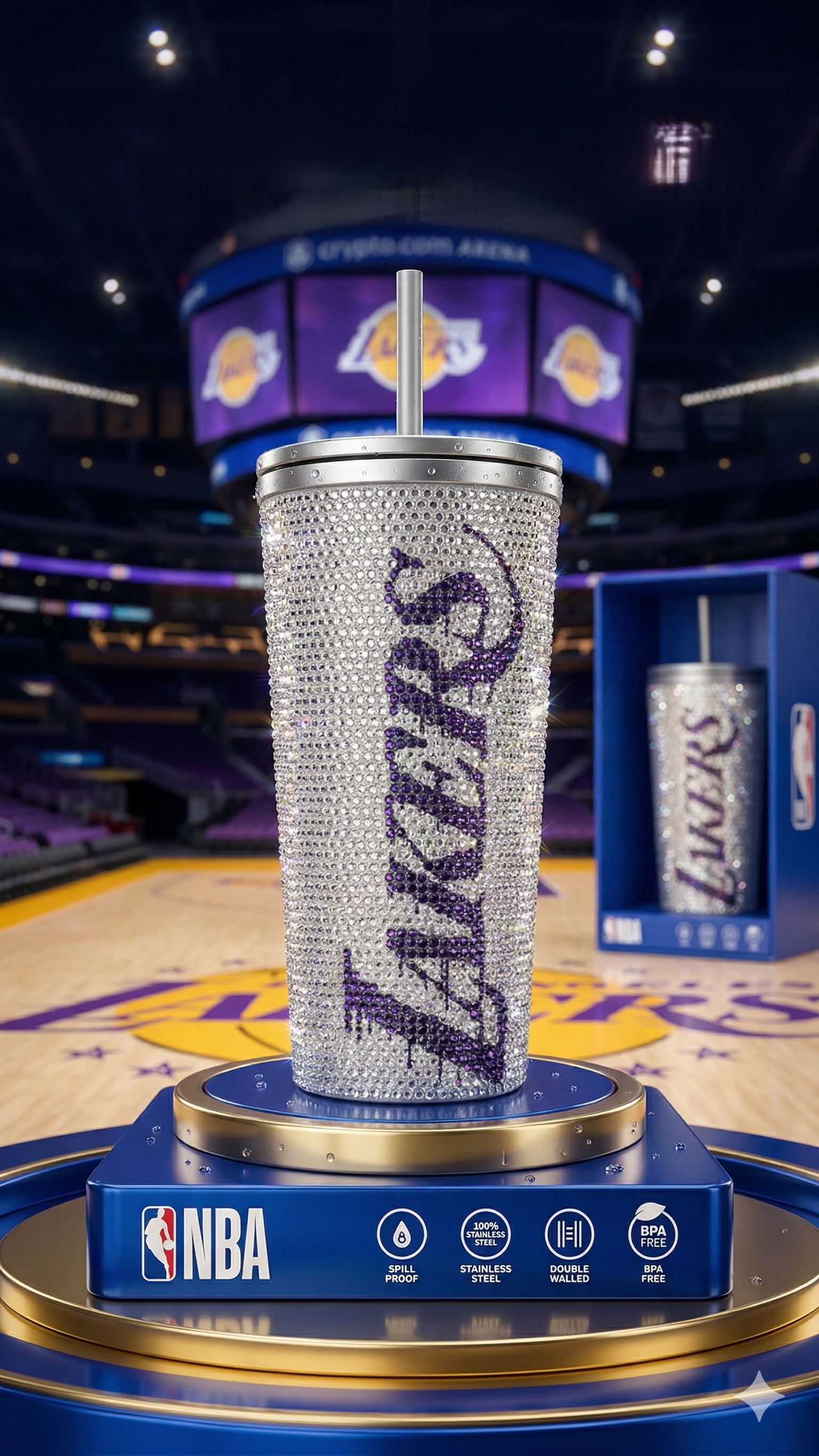 【直播】NBA LX030716 水鑽吸管杯