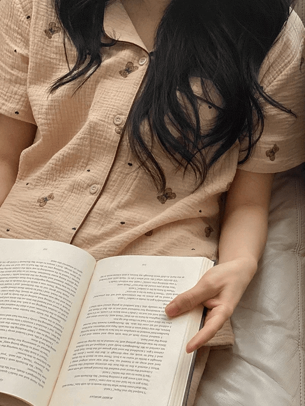 Juuneedu｜[短袖睡衣] Mandy Bear Pajamas [3 colors]