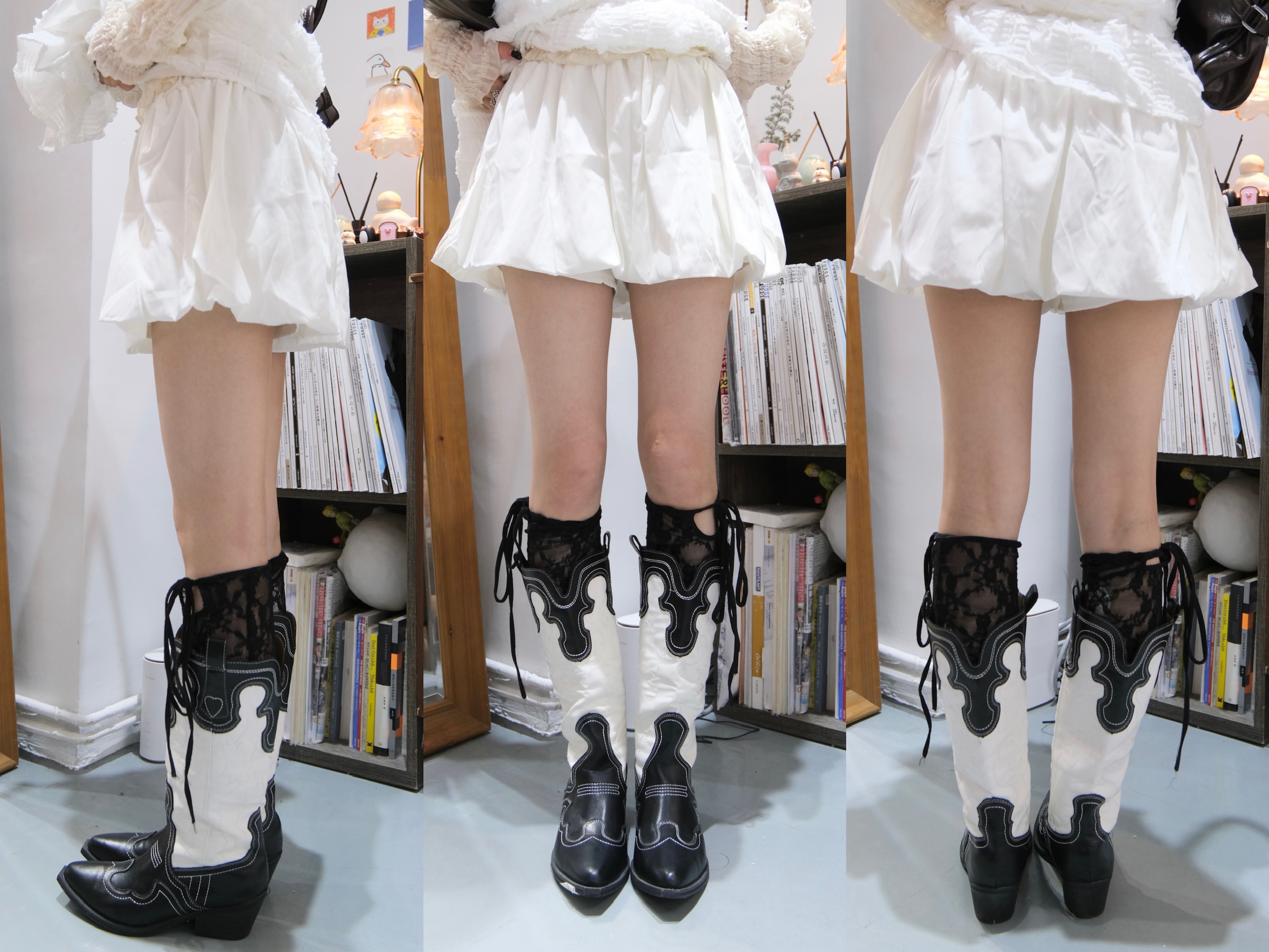 索索料泡泡短裙褲