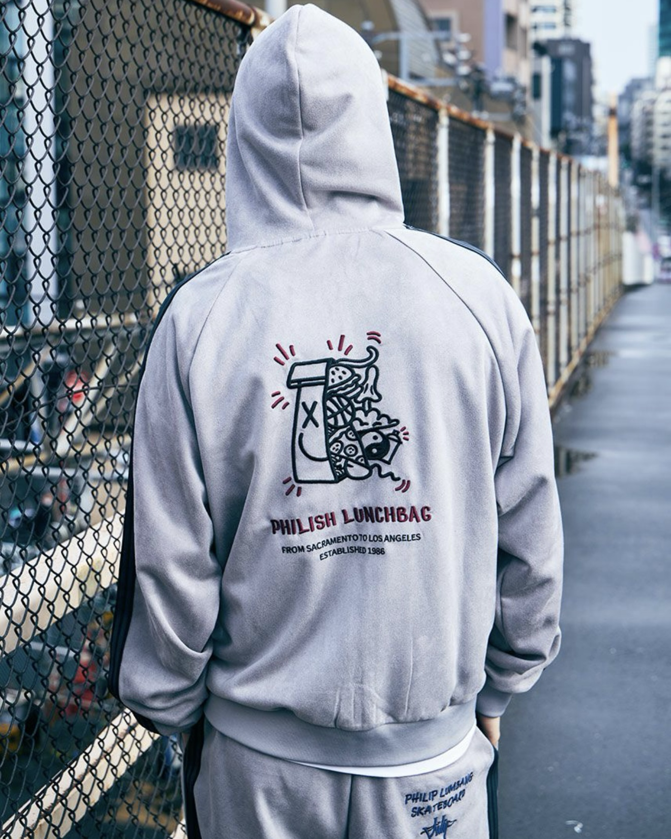 Philip Lumbang JP Suede Touch Lunch bag Track Hoodie