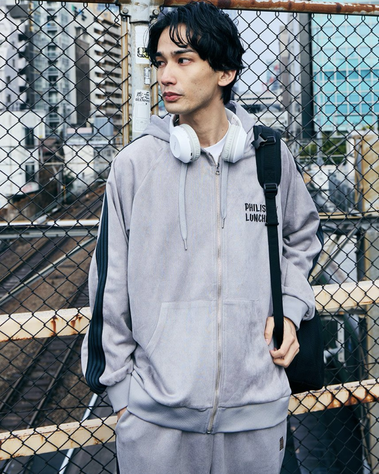 Philip Lumbang JP Suede Touch Lunch bag Track Hoodie