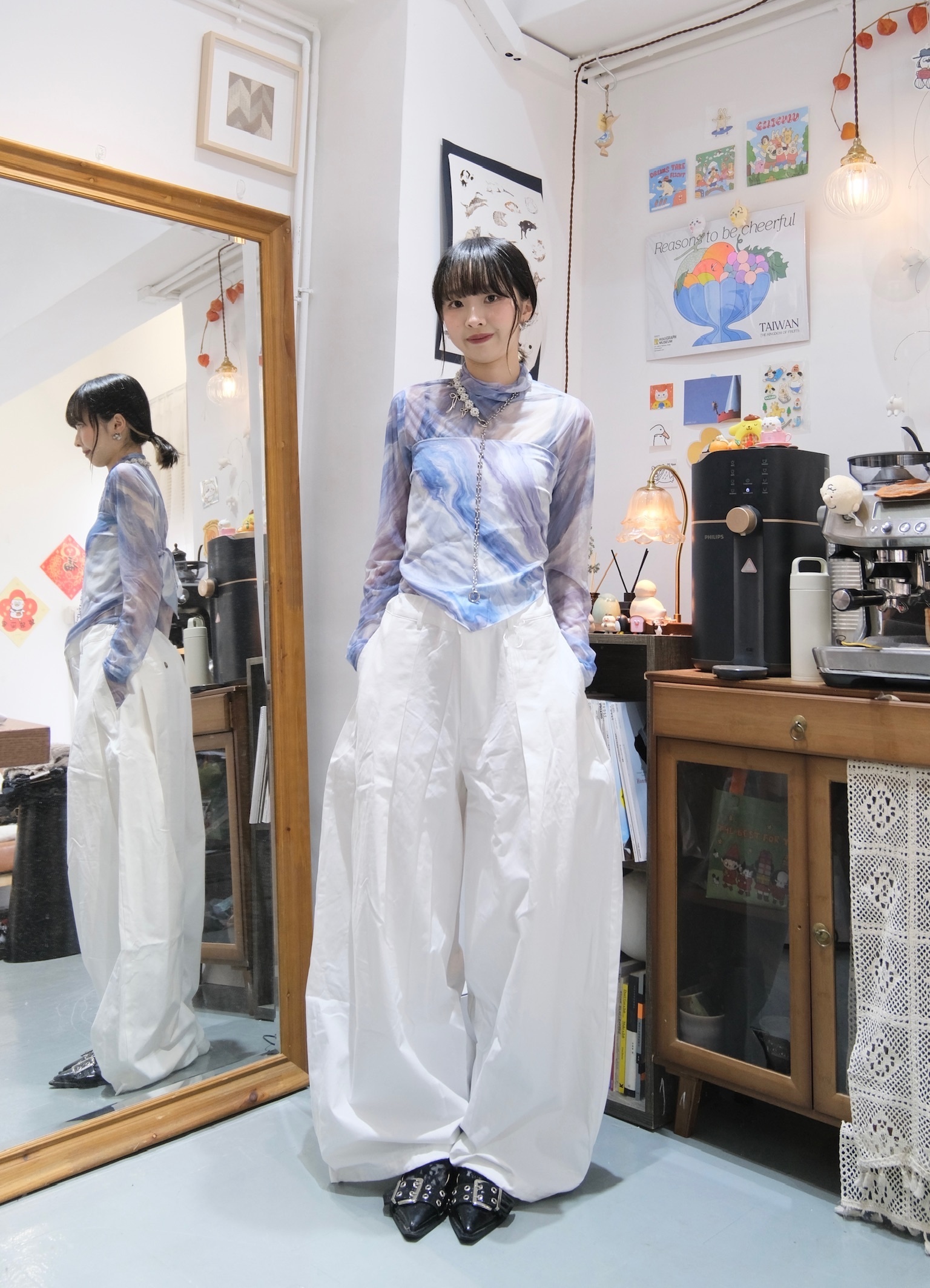 抽繩式氣球闊腳褲