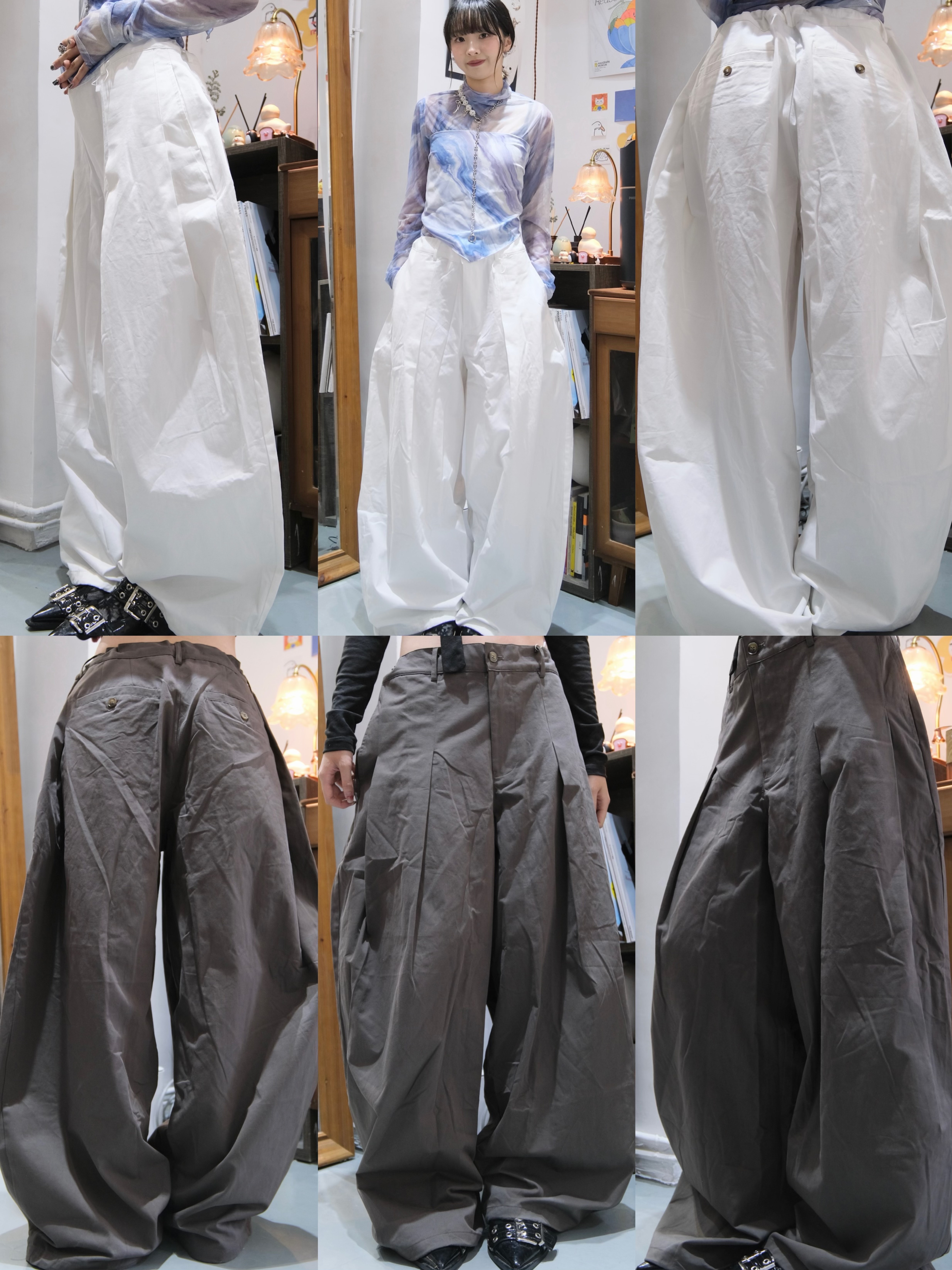 抽繩式氣球闊腳褲