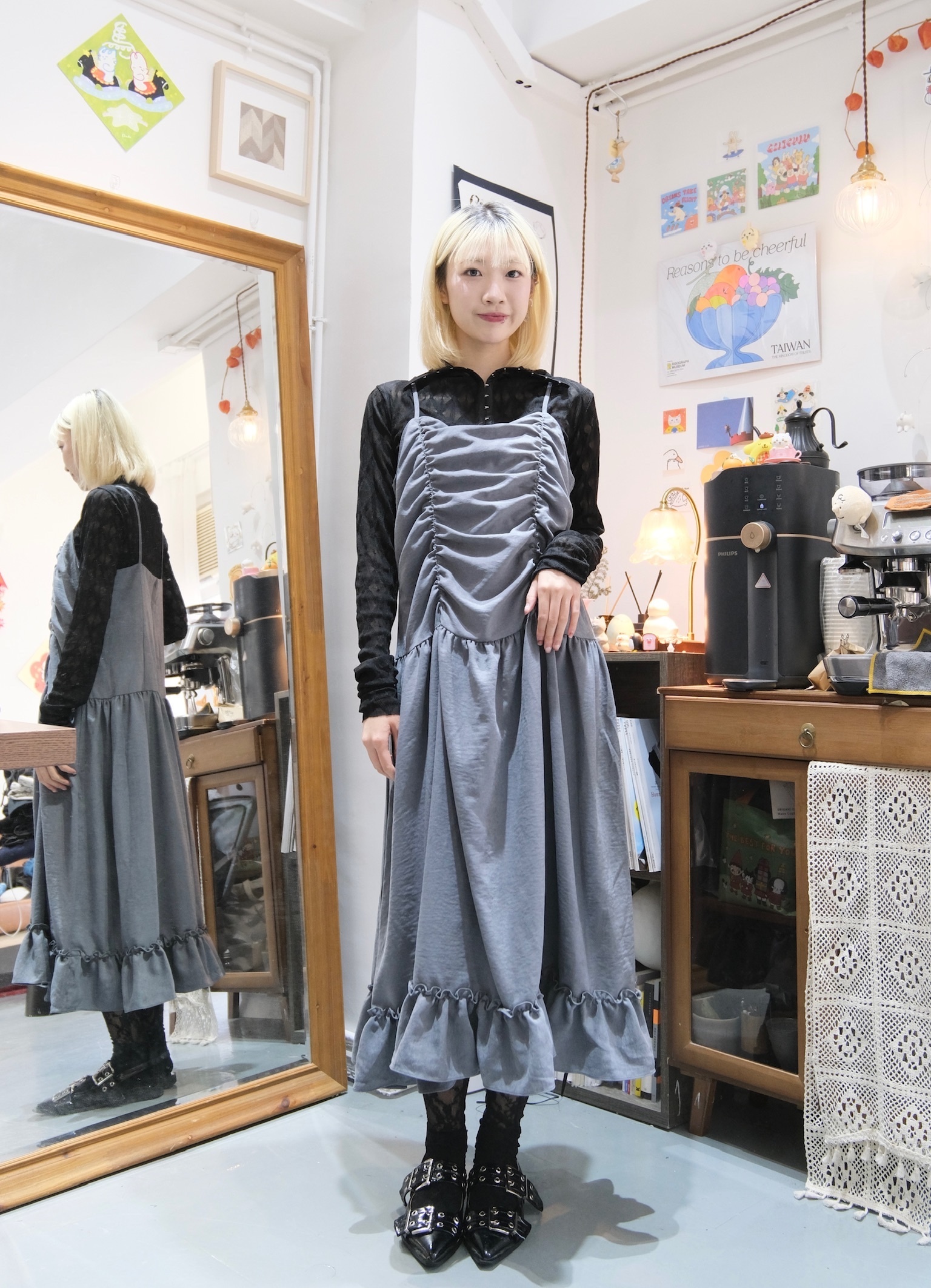 [兩色入] 抽摺摺RUFFLE OPS(Dark grey)