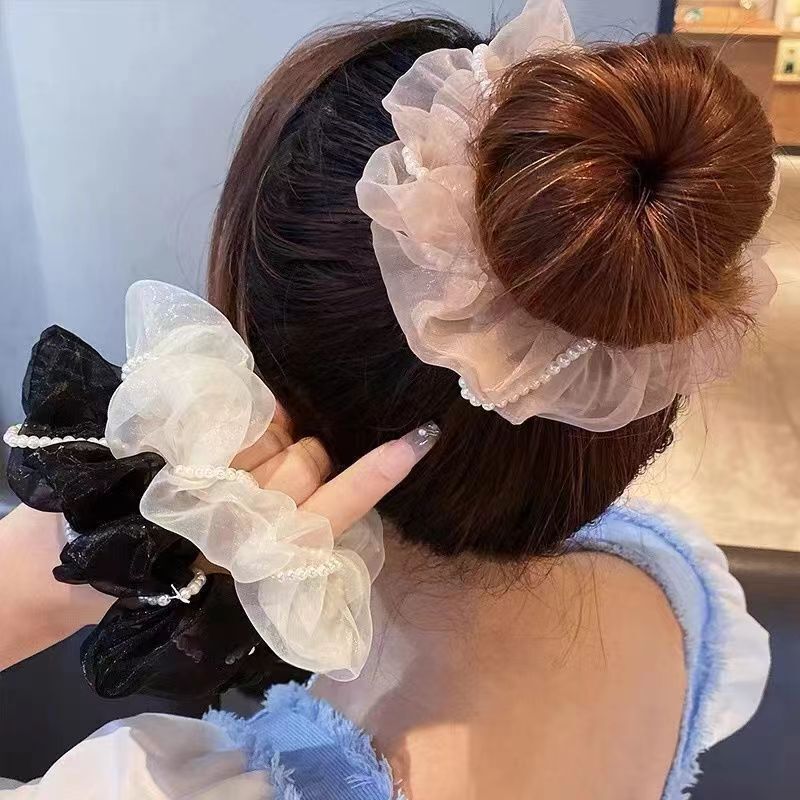 [3 FOR RM10] Pearl-Wrapped Organza Scrunchie
