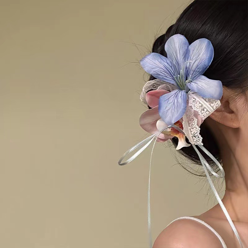 Forest Style Lace Fringe Side Hair Clip