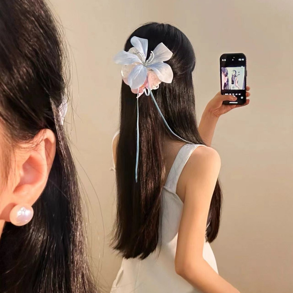 Forest Style Lace Fringe Side Hair Clip