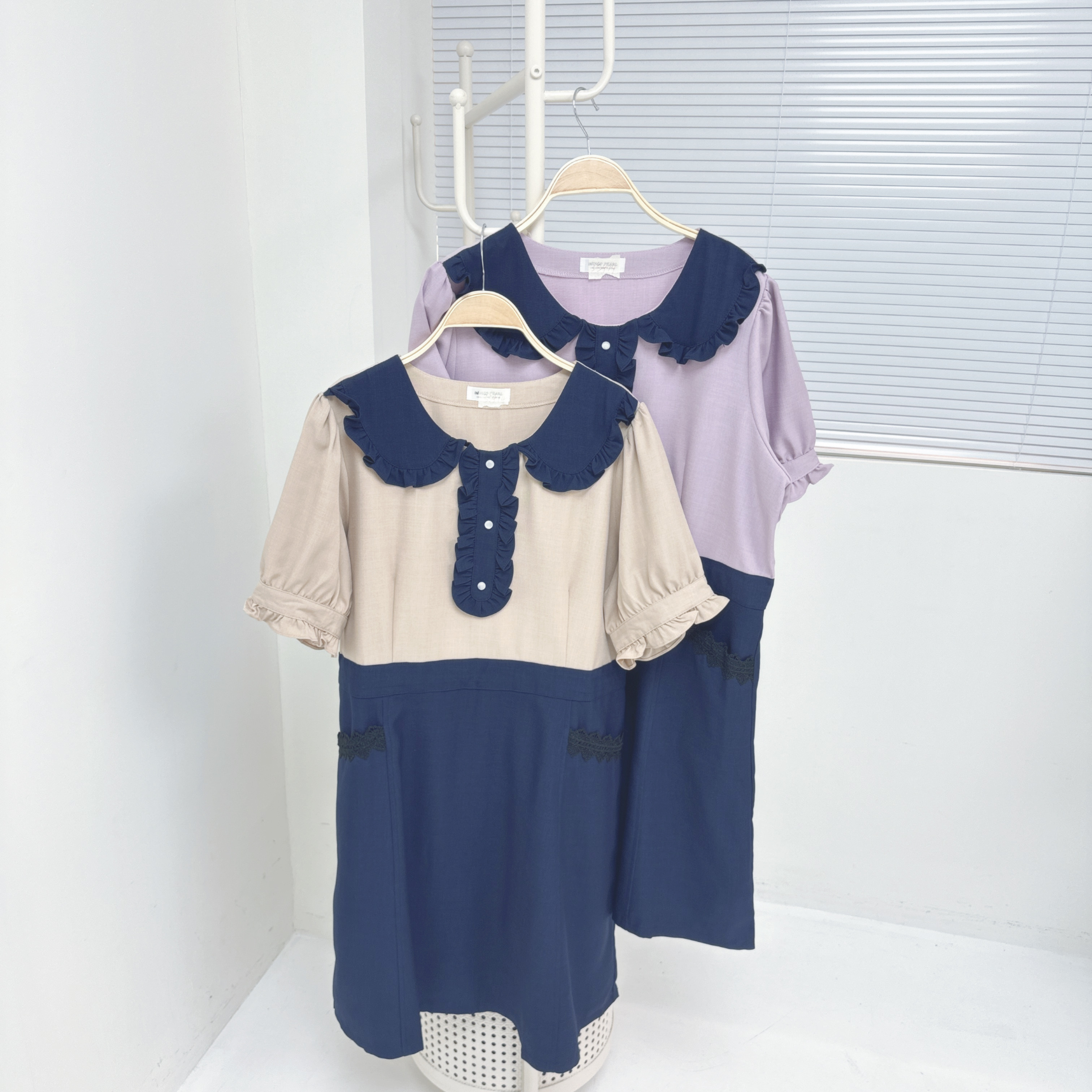 【廠家制】花邊領拼色OPS (K11-K12)