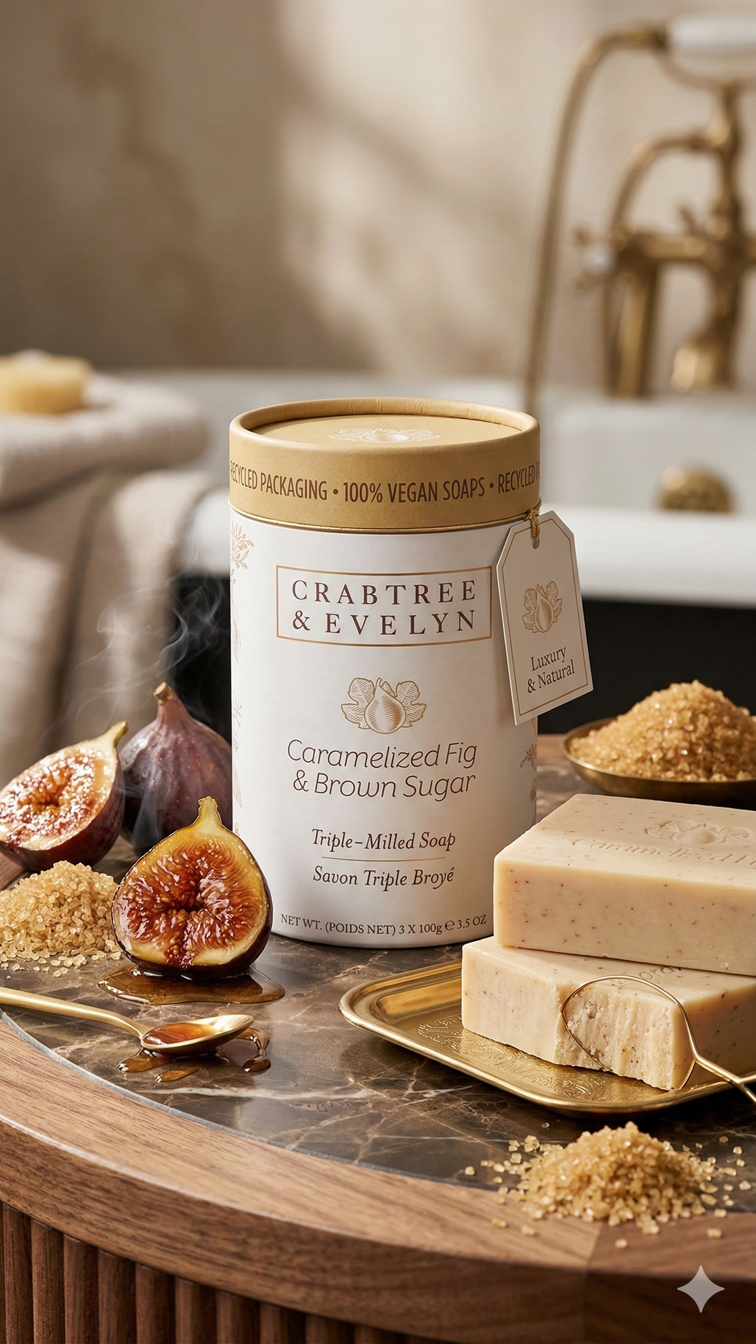 【直播】Crabtree & Evelyn LX030731 焦糖無花果與紅糖三重研磨香皂組