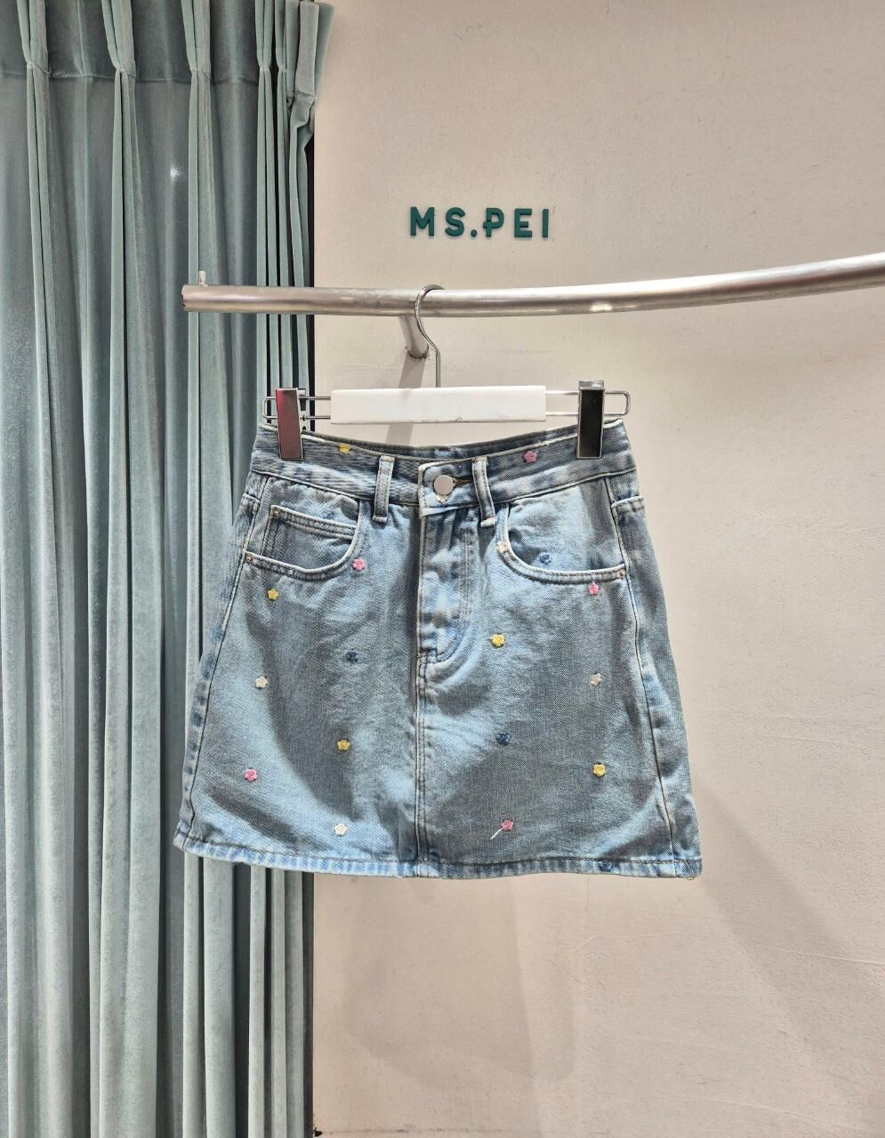 MS10U 花花牛仔半截裙