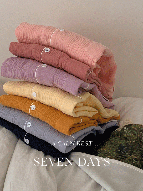 Juuneedu｜[短袖睡衣] 7Days Pajama Set [7 colors]
