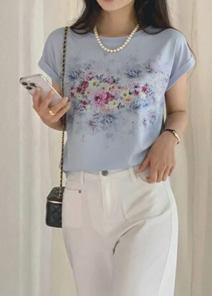 韓國高質花圖案top~156AL