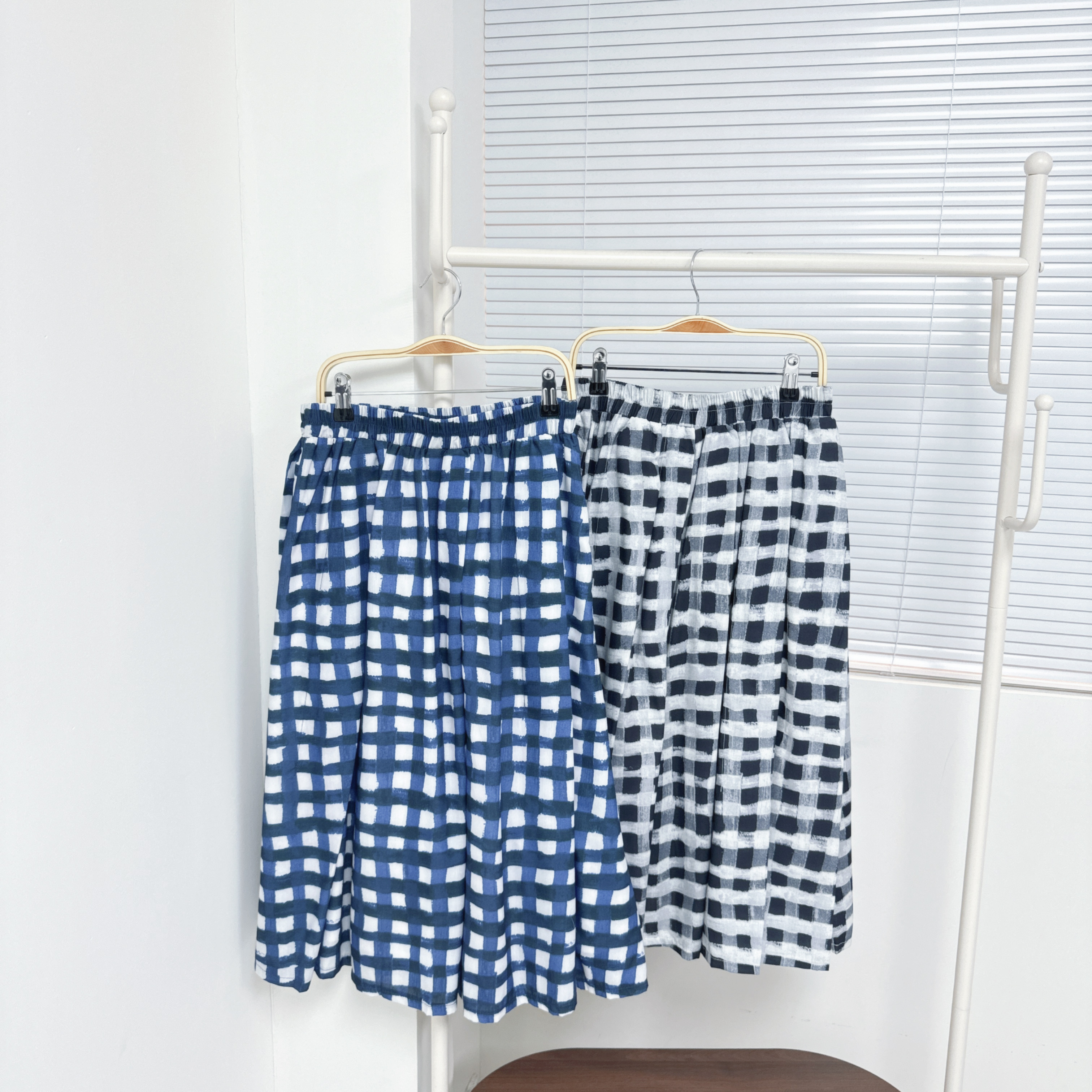 【廠家制】全橡筋腰印格仔半裙 (K45-K46)