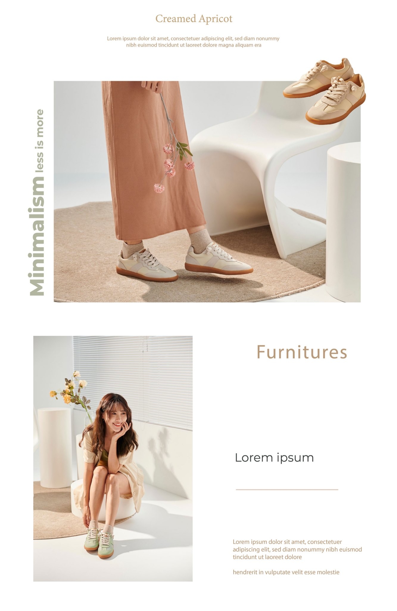 Sanly Joy 艾蜜莉真皮德訓鞋 奶油杏配色 女生穿搭 Lookbook 展示