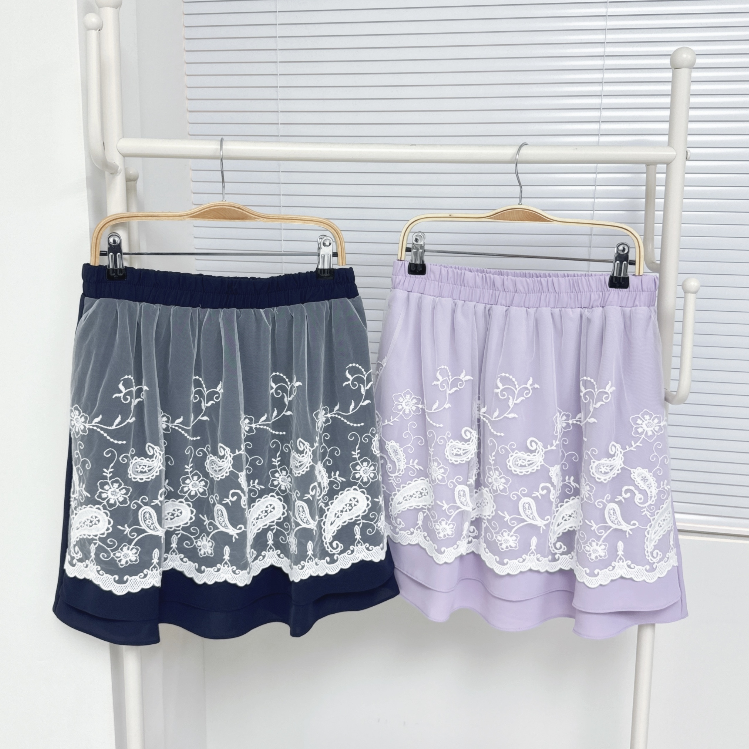 【廠家制】全橡筋腰網布半裙 (K47-K48)