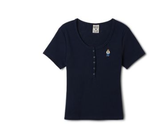 [K] WHO.A.U Steve Ribbed Henry Neck T-S, WHRAF2452F- (59)Navy (KWAU249)