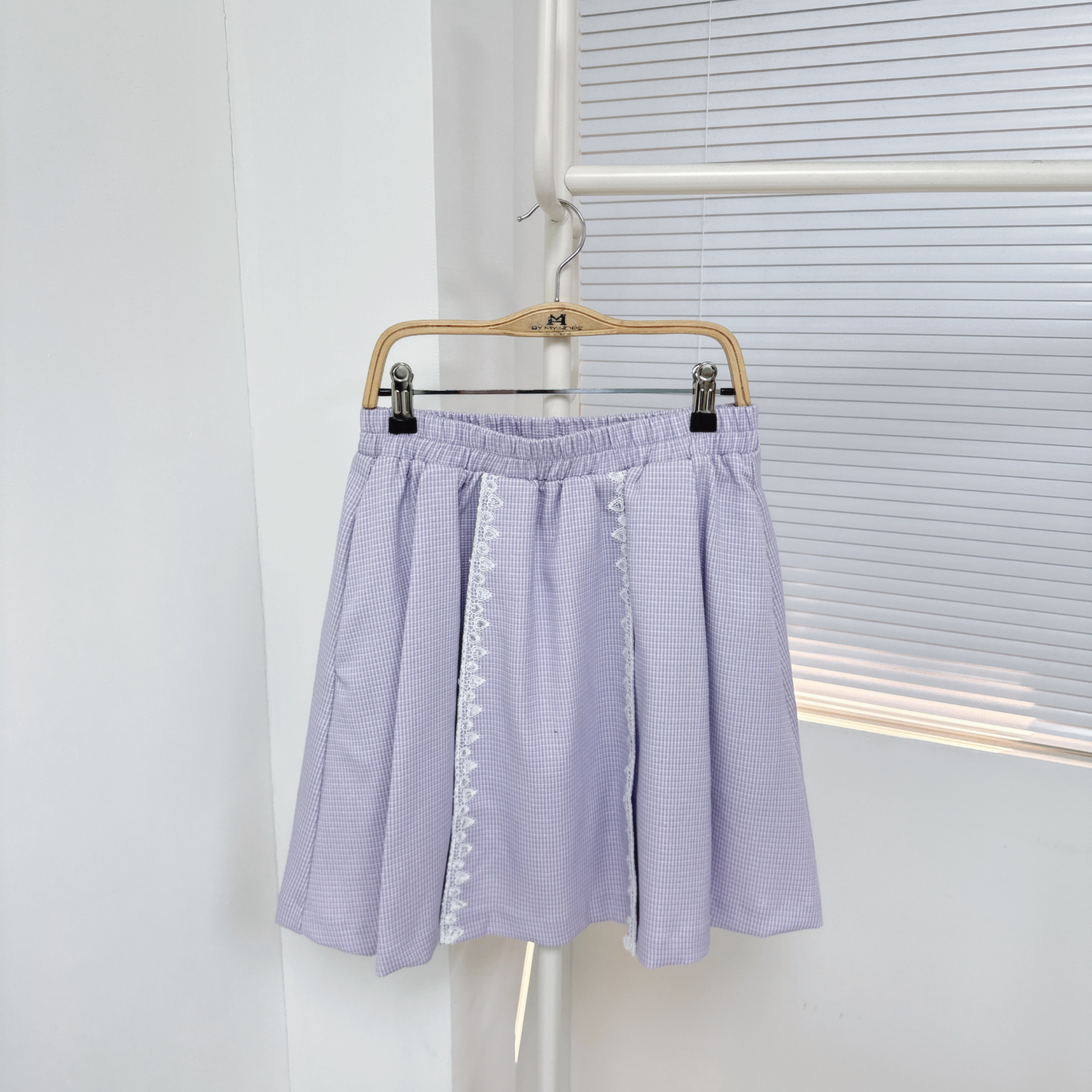 【廠家制】全橡筋腰拼閃片短裙 (K64)