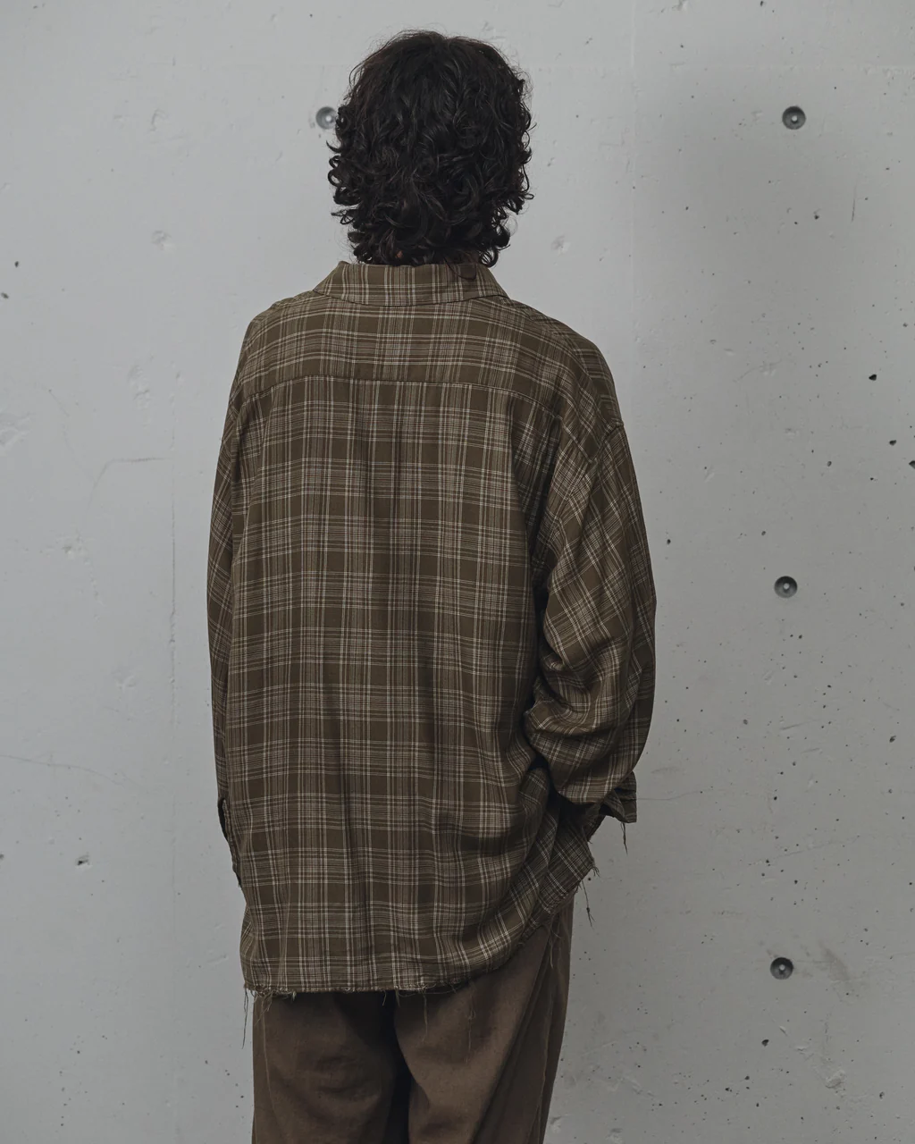 ANCELLM - AGING RAYON CHECK SHIRT / 2COLORS