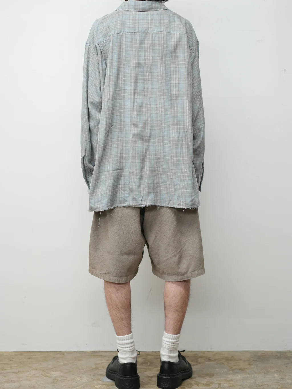ANCELLM - AGING RAYON CHECK SHIRT / 2COLORS