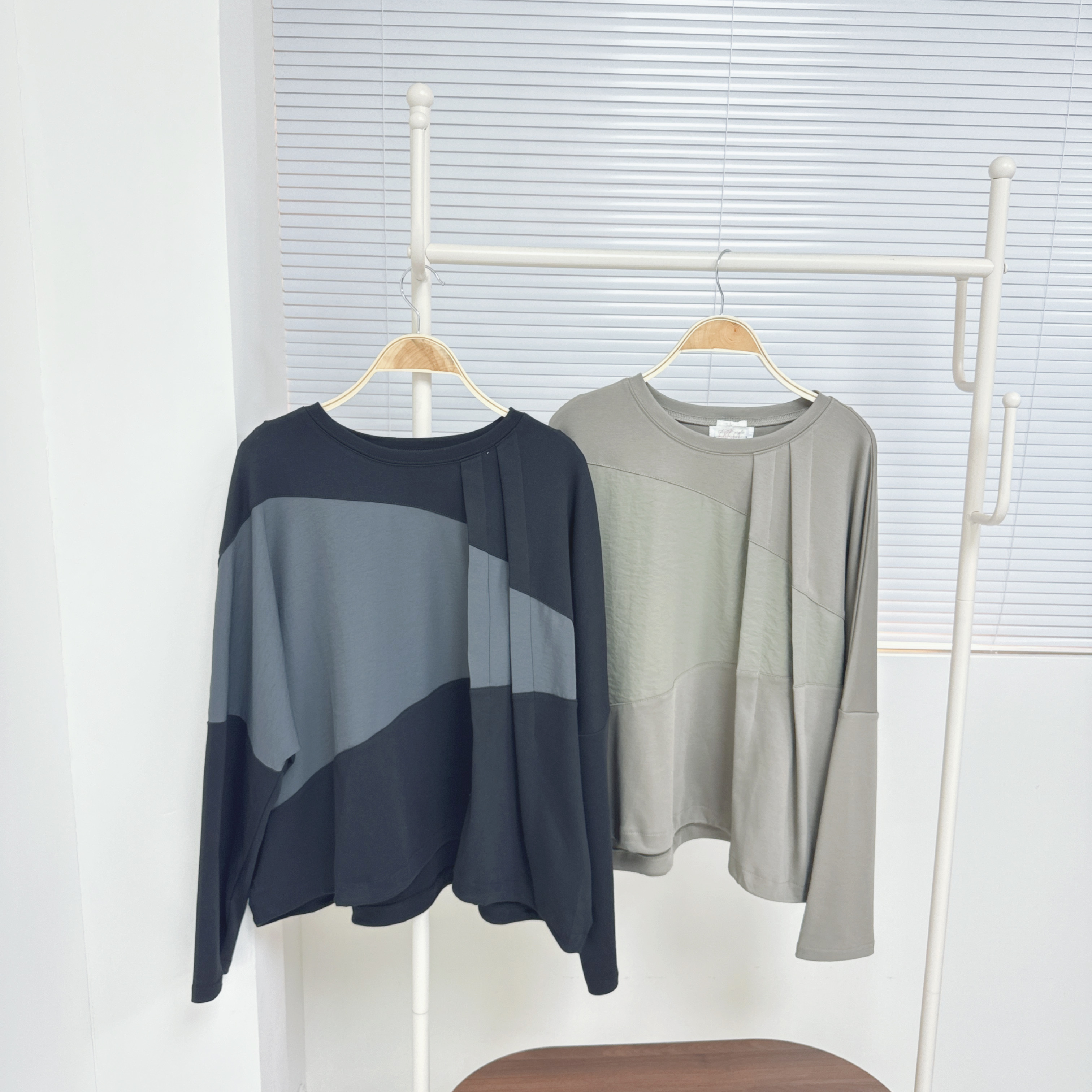 【廠家制】拼色打摺長袖TOP (K39-K40)