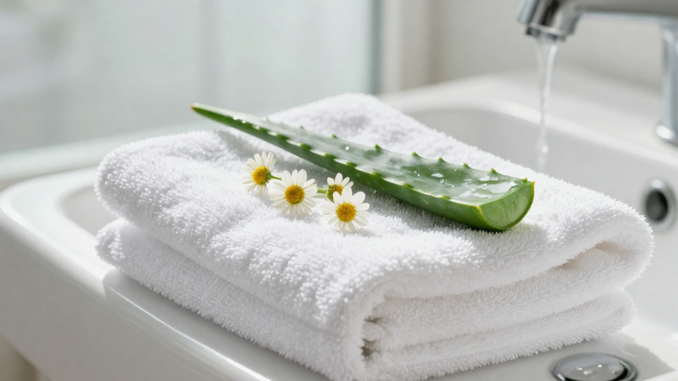 洋甘菊蘆薈代表溫和清潔女性護理概念