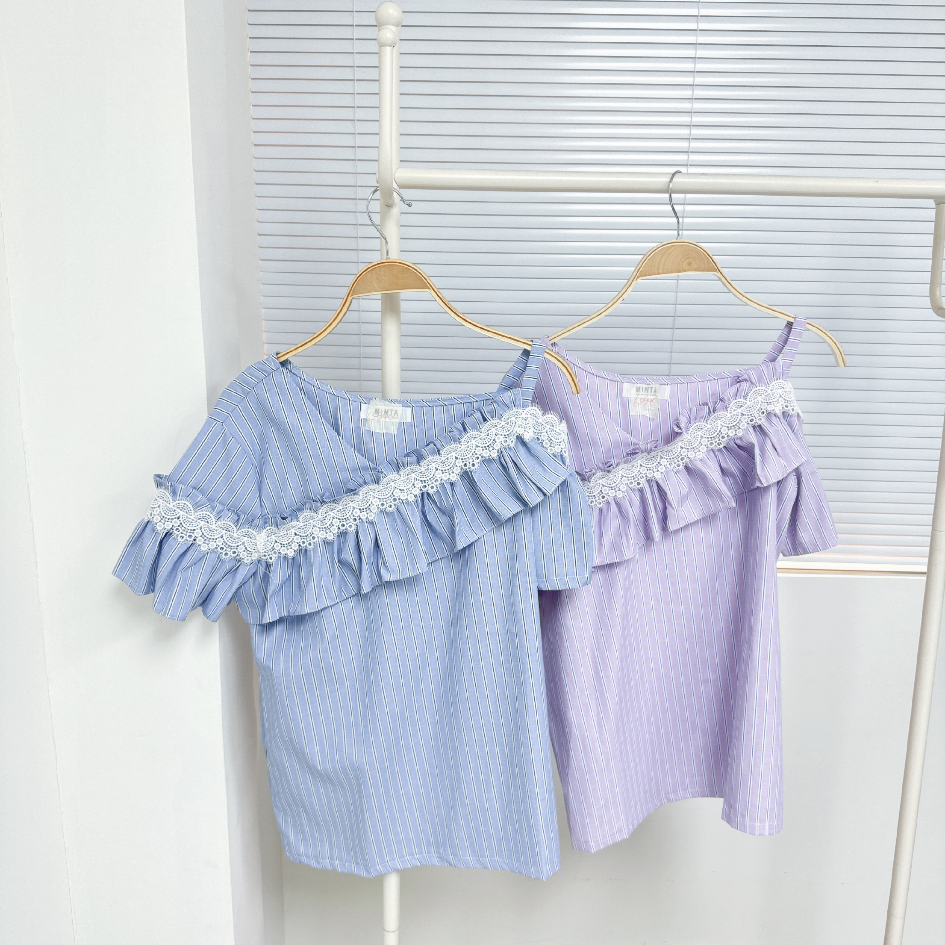 【廠家制】單帶條子短袖TOP (K35-K36)