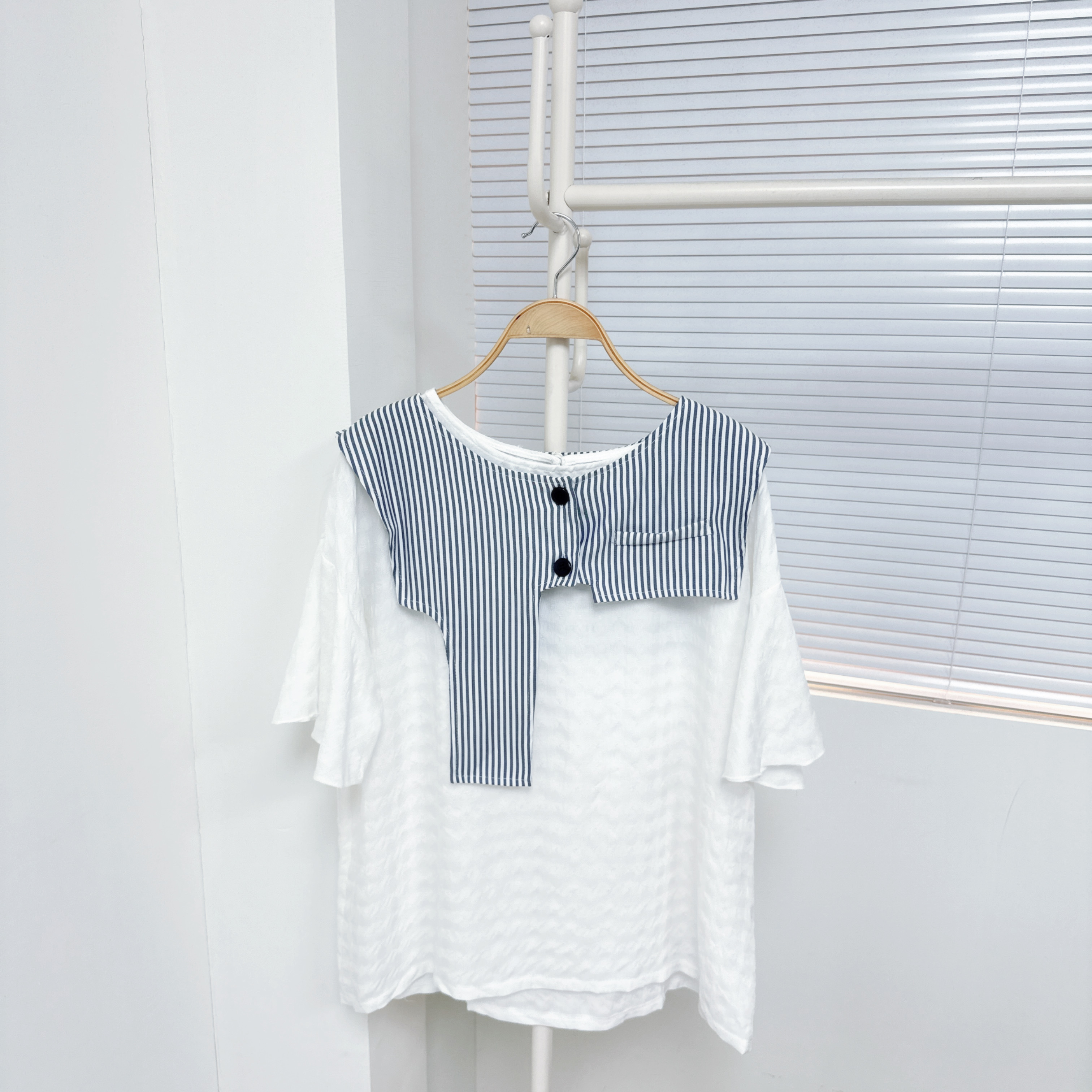 【廠家制】兩件套暗格紋TOP (K32)