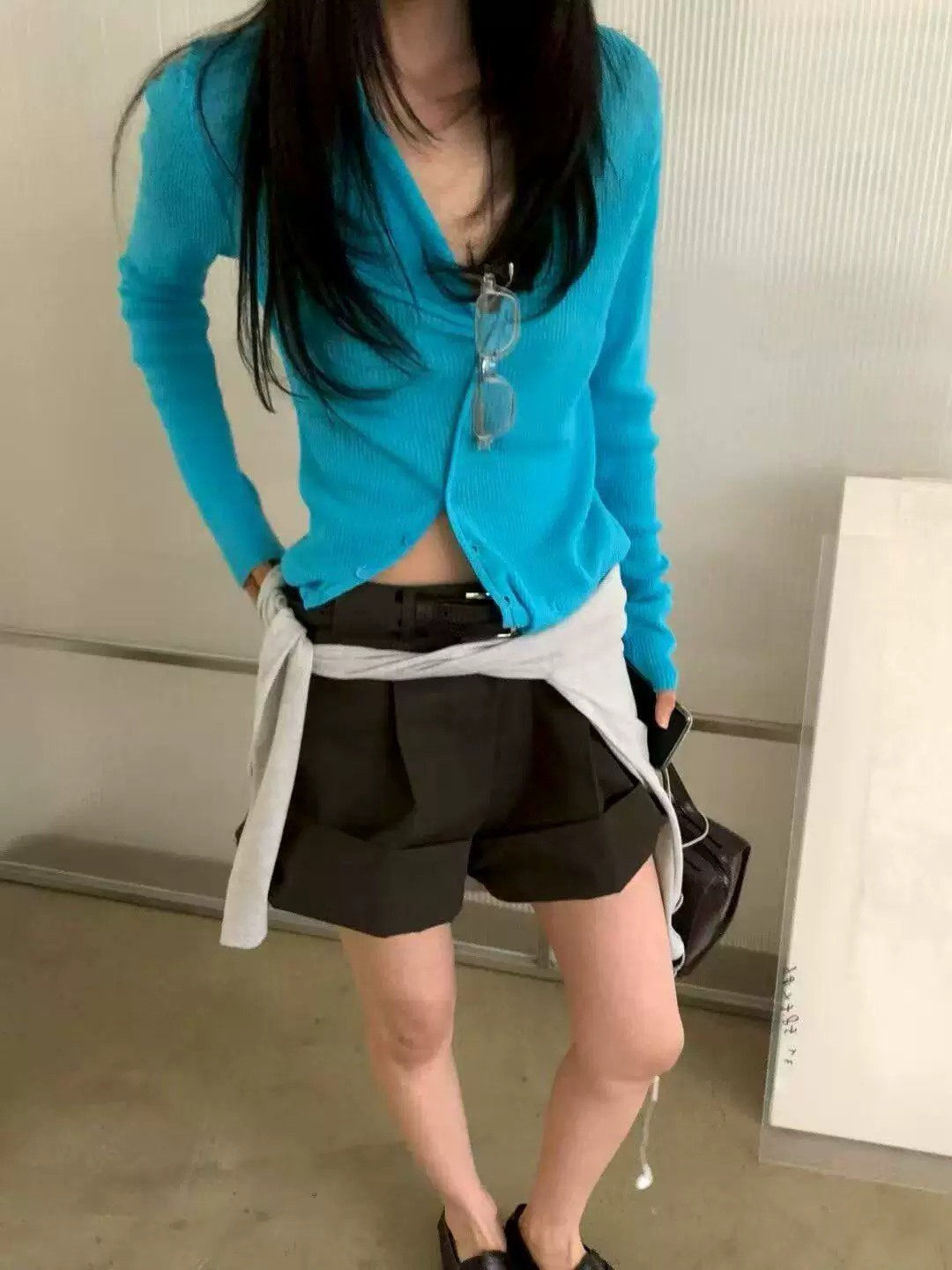 Lake 斜排扣針織上衣