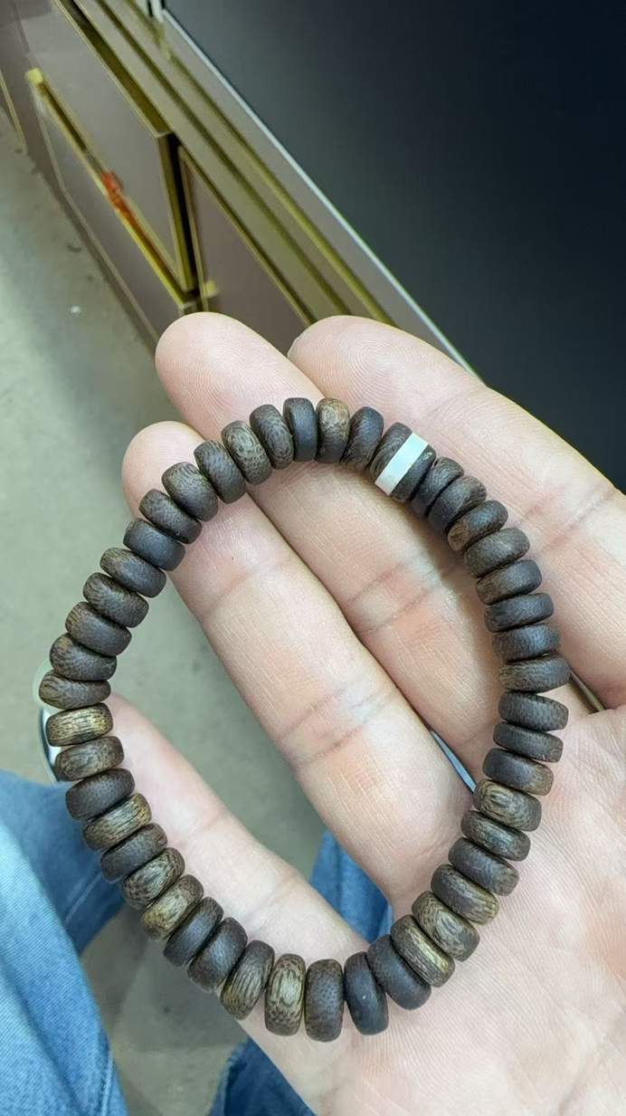 WB089 心若蓮華沉香 沉水厚片綠棋手串 送勾絲1g (沉水)