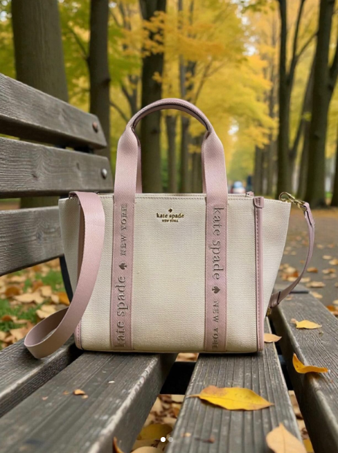 【直播】Kate Spade LX030744 Kip小號帆布托特包 (Rose Smoke）