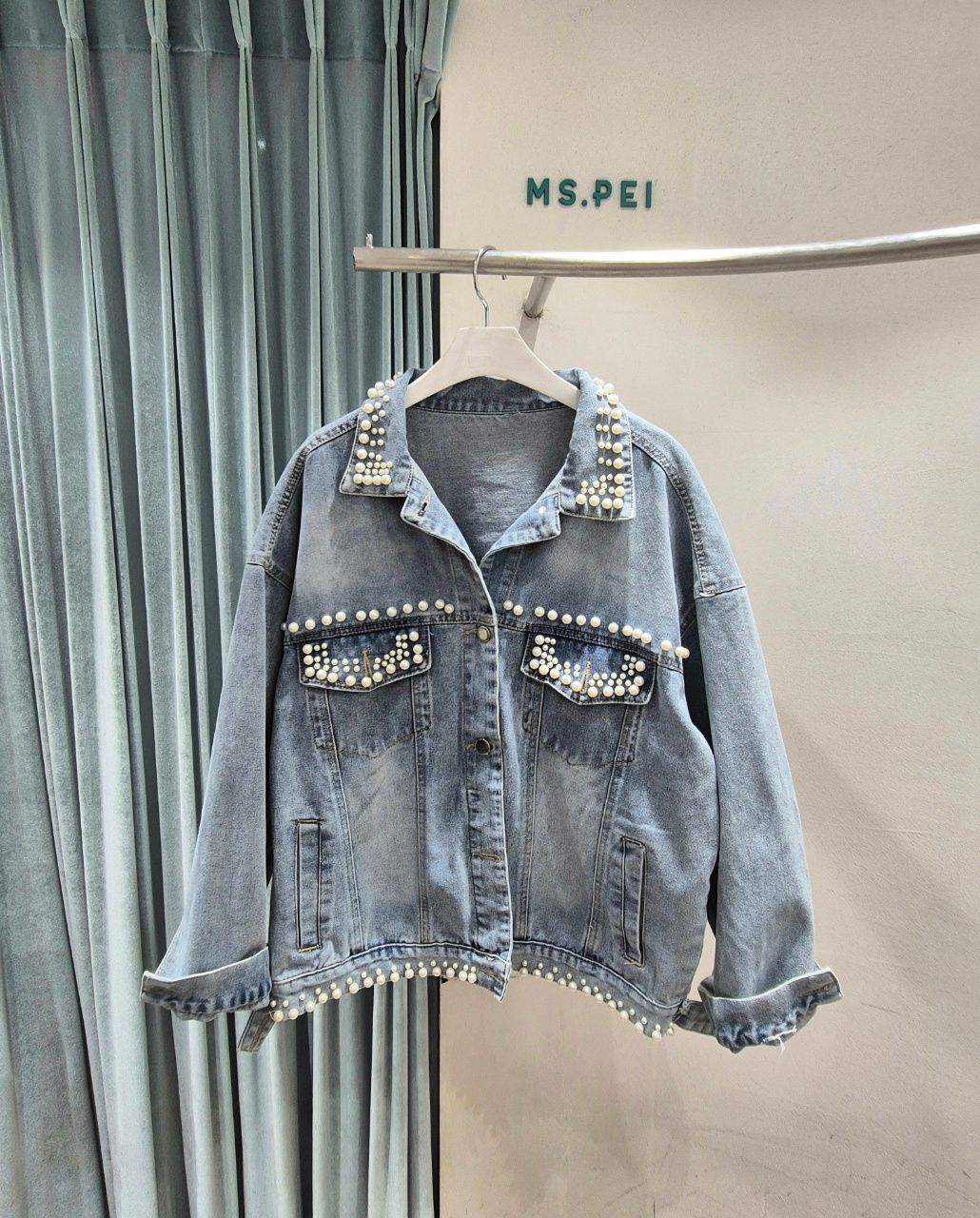 MS10AE 重工珠珠牛仔外套