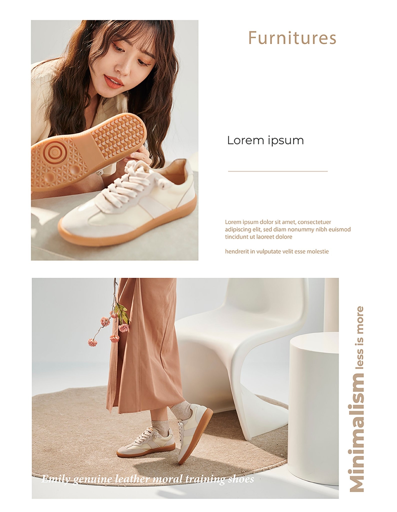 Sanly Joy Emily genuine leather trainer sneakers women outfit styling