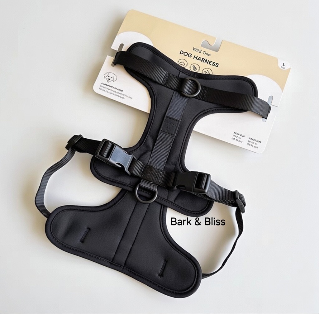 Wild One 黑色緩衝狗胸背帶 M/L 碼 | Cushioned Dog Harness Black Medium / Large
