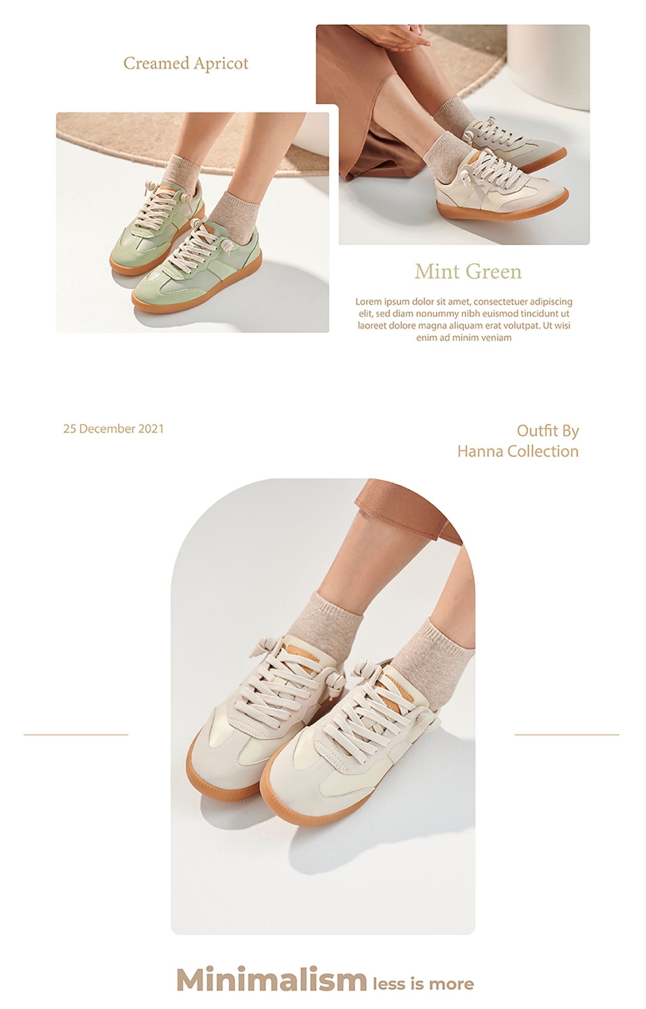 Sanly Joy 艾蜜莉真皮德訓鞋 穿搭展示 奶油杏與薄荷綠配色