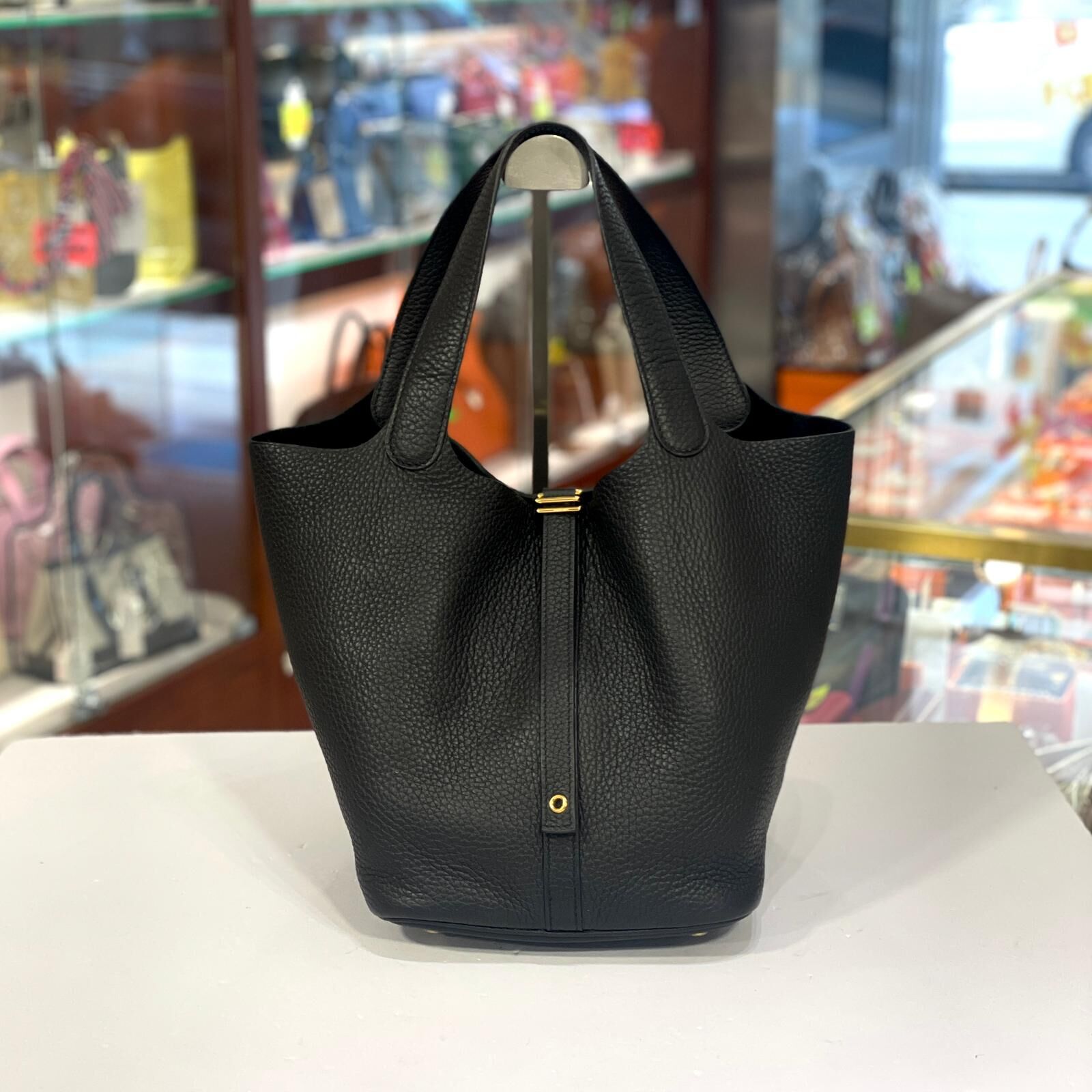 95%NEW二手 HERMES PICOTIN 22 黑色TC皮金扣 #P22  #香榭站正品