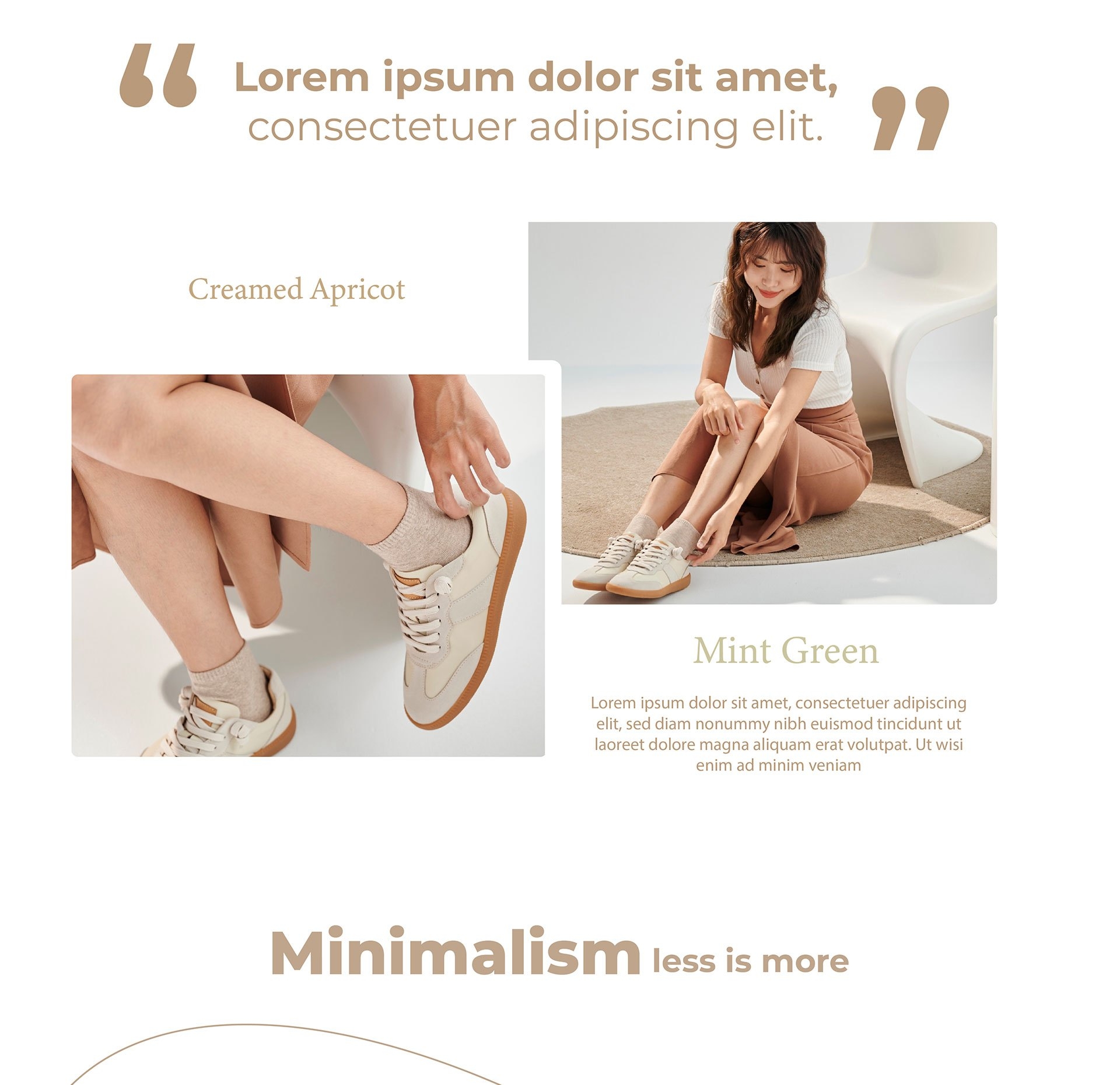 Sanly Joy 艾蜜莉真皮德訓鞋 女生穿搭展示 奶油杏配色