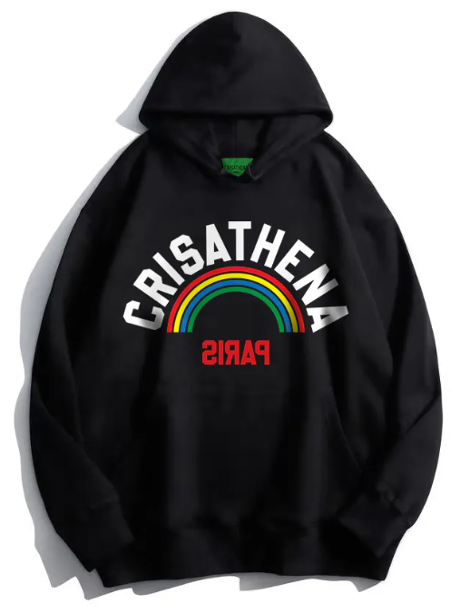 C55 Crisathena Crisathena 彩虹連帽圍衣 - 黑色 BLACK