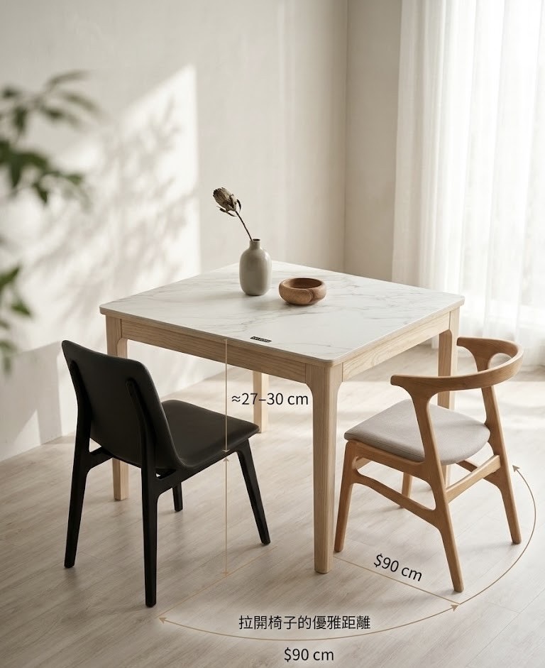 HOYI好寓餐桌椅27-30cm黃金高度差示範，人體工學餐桌推薦