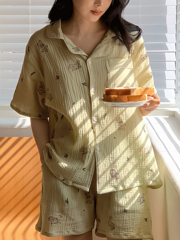 Juuneedu｜[短袖睡衣] Mocha Pajamas [2 colors]