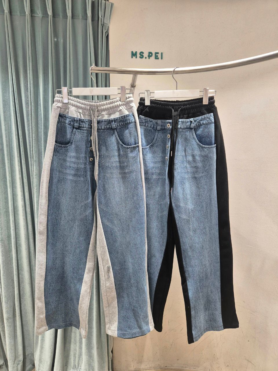 MS10AO 牛仔拼接褲