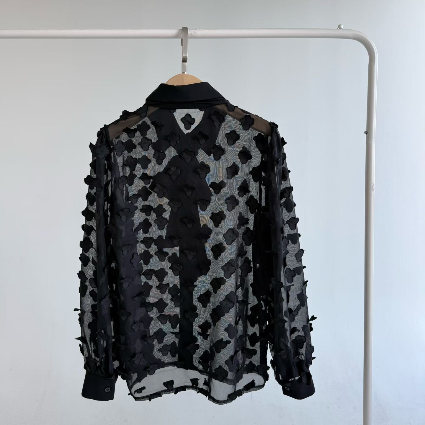 領綁帶小花雪紡襯