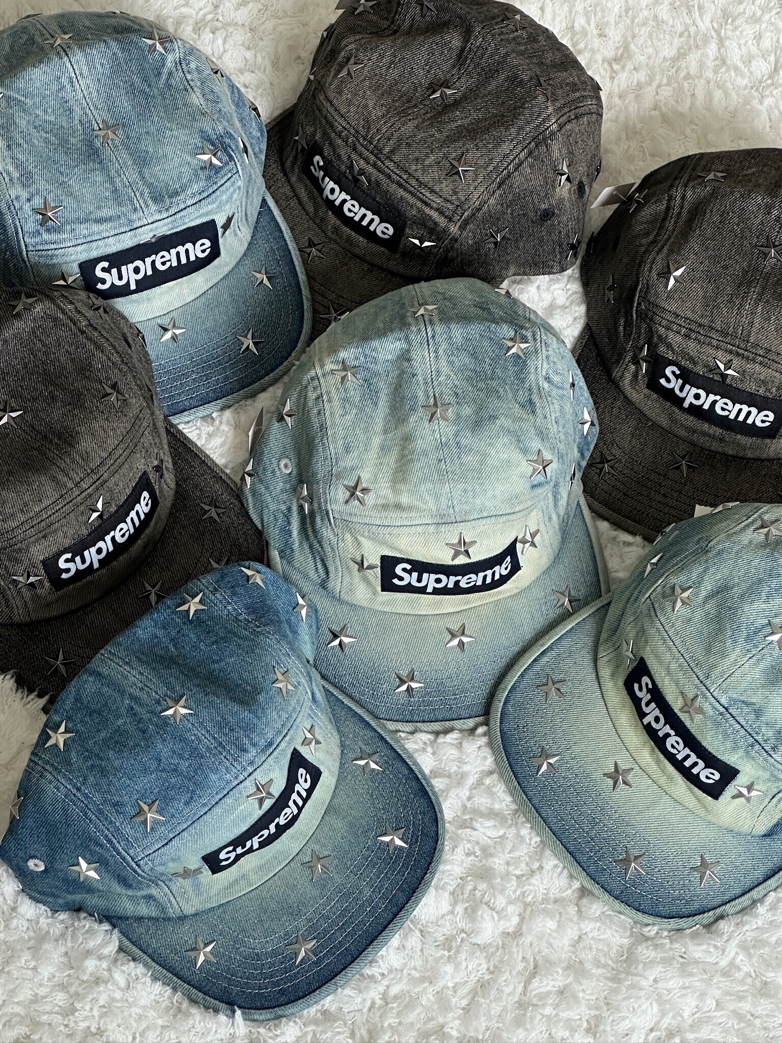 #現貨 🇯🇵日本 Supreme 26ss 水洗牛仔 星星鉚釘 五分割帽 老帽