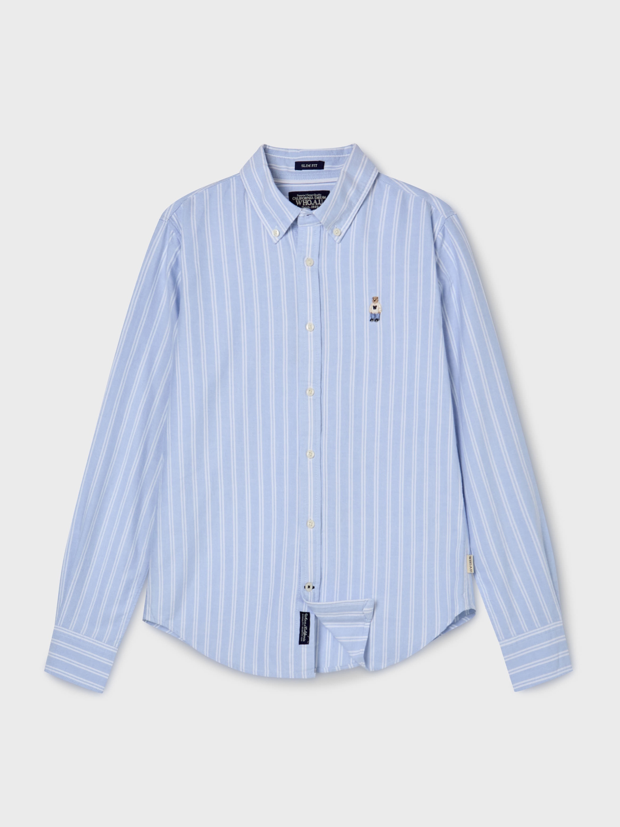 [K] WHO.A.U Steve Oxfort Shirts(S, WHYWG2333F- (51)Light Blue (KWAU165)