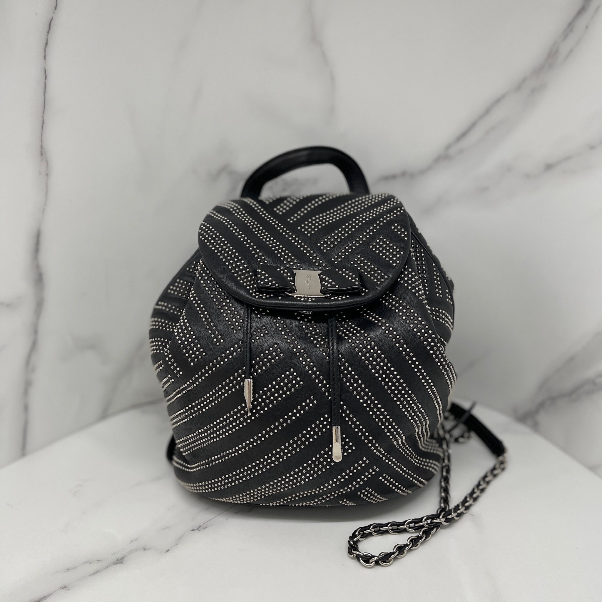 Ferragamo Studs Chain Backpack