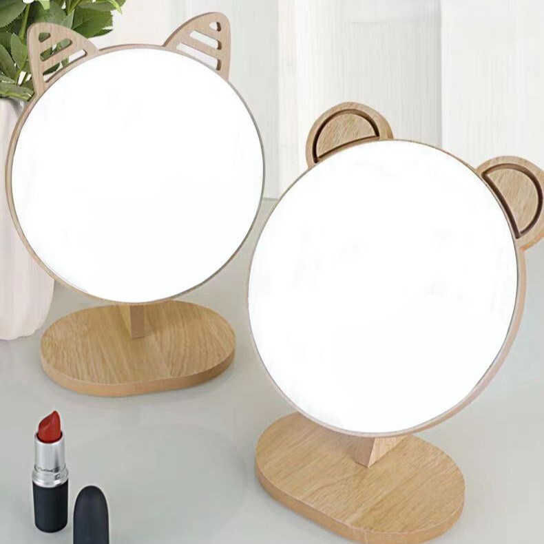 《6610》簡易安裝木質桌面立鏡